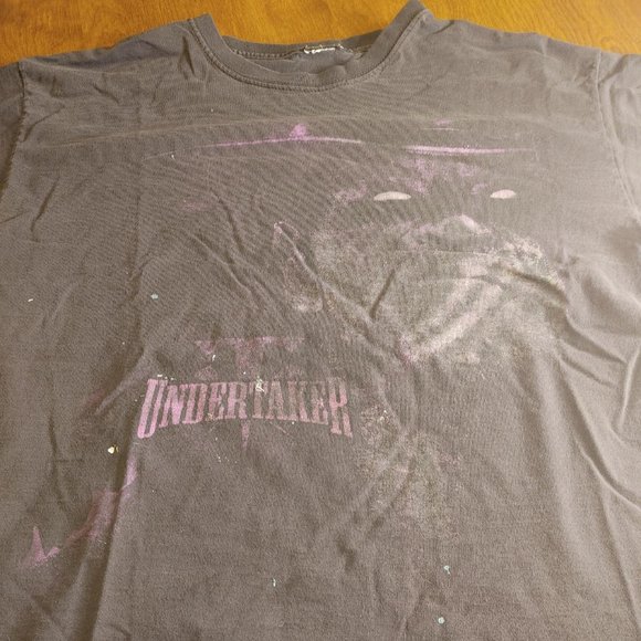MENS WRESTLING WWE 2008 VINTAGE WWF THE UNDERTAKER T SHIRT : Double sided - Picture 1 of 9
